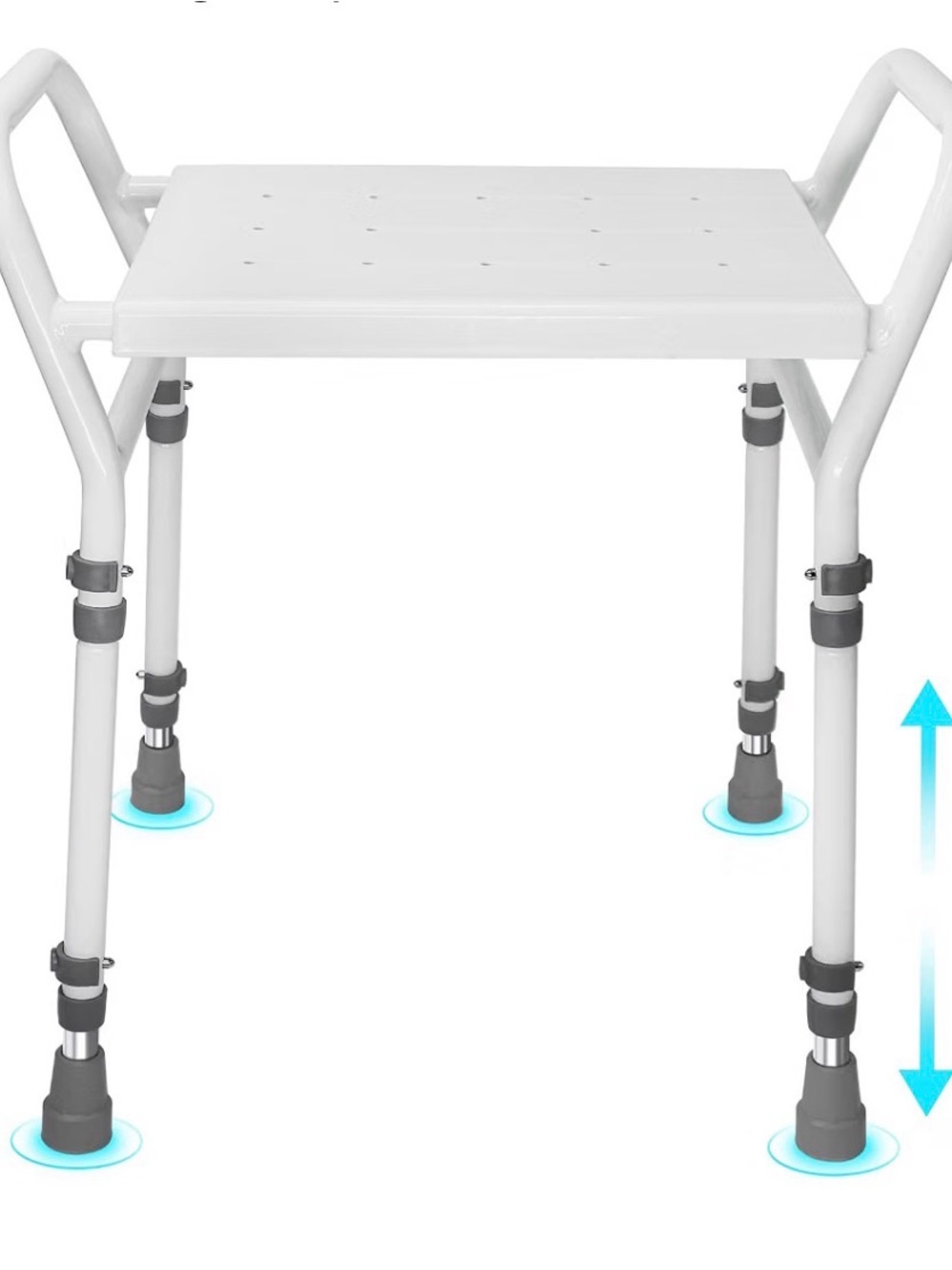 White Bath Transfer Bench with Dual Handles — Safe Shower Seat